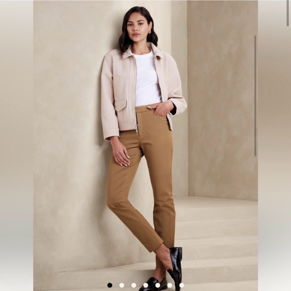 Banana Republic HIGH-RISE SLOAN FULL-LENGTH PANT dark khaki brown size 2 petite
